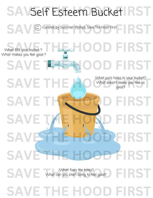 Self Esteem Bucket Worksheet